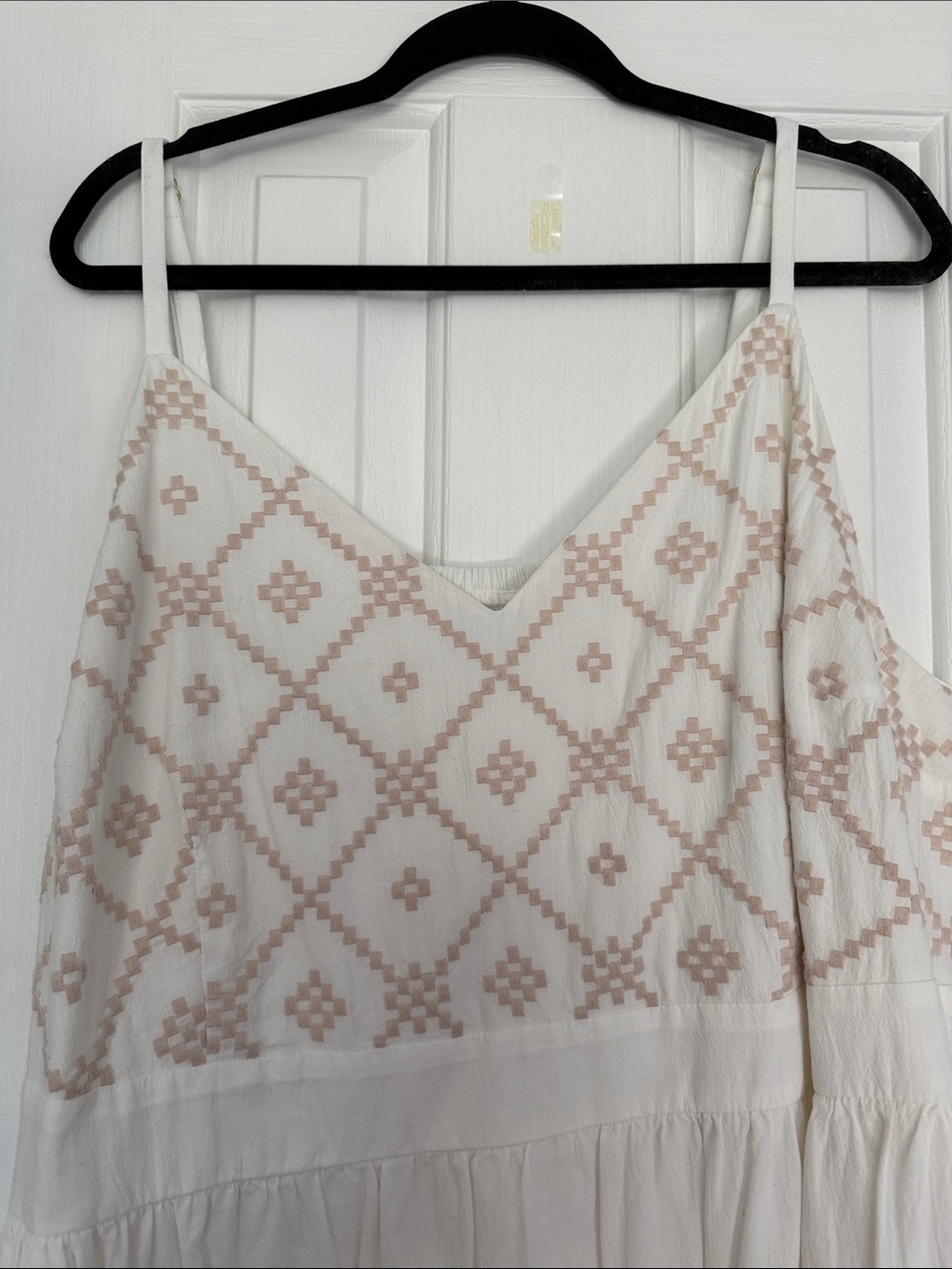 Boho Embroidered Ivory Maxi Dress - Picture 2 of 4